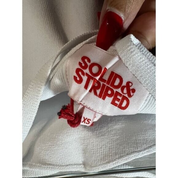 NWOT Solid and Striped Halter White Cami‎ Dress XS - Picture 3 of 4